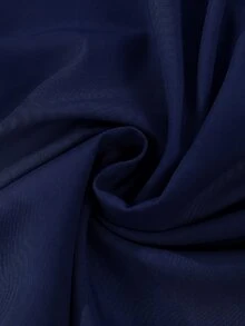 GlowEve Women Floral Print Collared Patchwork A-Line Midi Dress Navy Blue Floral Autumn Elegant Mature Office Work Waist Cinched Retro French Teachers' Day - Multicolor - View 6
