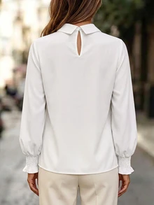 LUMIGAL Fall Clothes FOR WomenWomen's 2 In 1 Long Sleeve Casual Loose Shirt - Black and White - View 2