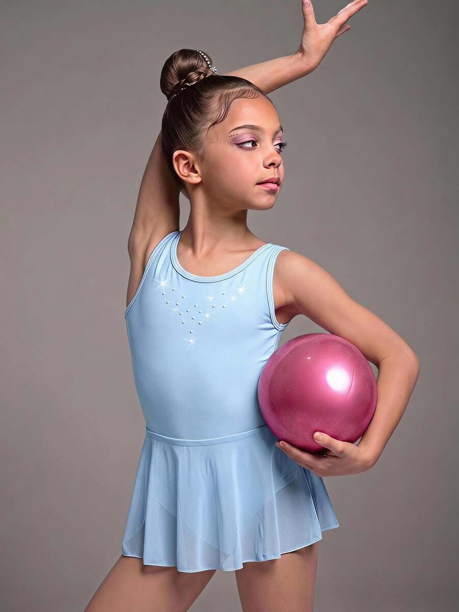SHEIN Young Girls Clothes Blue Autumn Fashion Solid Color Knitted, Cute, Christmas, Back To School - Blue - View 1