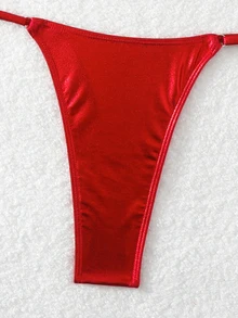 SHEIN Swim 2pcs Women Vacation Beach Sexy Bikini Set Summer - Red - View 5