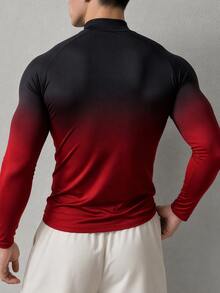 Coreblaze Men's Spider Print Gradient Color Long Sleeve Sports T-Shirt - Multicolor - View 2