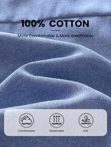 SHEIN Boys' Blue Small Stand Collar Full Button-Down Shirt, Suitable For School, Daily Outings And Multiple Occasions - Baby Blue - View 7
