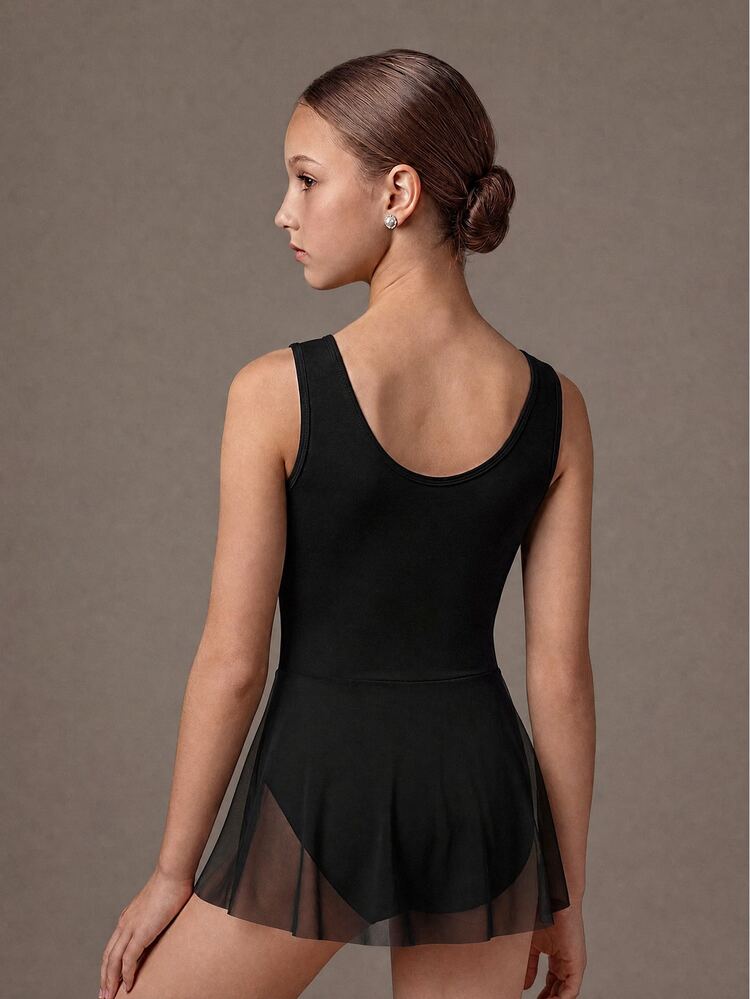 SHEIN Tween Girls Clothes ' Black Autumn Athletic Dancewear Sports Suit, Cute, School, Back To School - Black - View 2