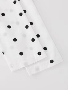 SHEIN Franclia Women's Elegant Black And White Polka Dot Dress For Daily Commute And Date, Double Layer Ruffle Hem - White - View 6