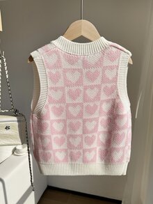 SHEIN (فتيات مراهقات) كنزة صوفية محبوكة مطرزة بياقة على شكل حرف V بلون مشمش فاتح ناعمة ومريحة مناسبة للارتداء اليومي مناسبة للخروج مناسبة للسفر مناسبة للعطلات مناسبة للحضانة مناسبة للعب الأطفال - وردي - مشاهدة 2