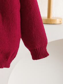 Souflis Souflis Baby Girl Fashionable Versatile Bow Decor Cardigan - Red - View 5