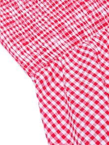 valorelle valorelle Red Plaid Halter Neck Mini A Line Dress For Women Sleeveless With Twist And Flared Hem Made Of Woven Fabric - Red - View 5