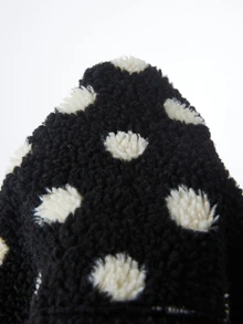 SHEIN Jaket Hamil Motif Polkadot Hangat 3-in-1, Musim Gugur/Dingin - Hitam dan Putih - View 7