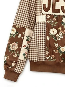 Selamara Sweatshirt Wanita dengan Motif Digital, Bahu Longgar, dan Kerah Bulat - MultiWarna - View 4