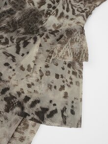 SHEIN Glamour Women Brown Leopard Print Square Neck Front Twist Waist Ruffle Hem Long Sleeve Fitted Long Top Y2K Fall Halloween Night Out Party Blouse - Multicolor - View 7
