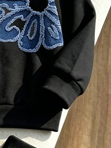 2件組小男孩酷炫圖案個性時尚印花連帽衛衣＋運動長褲套裝，適合假期派對、春秋冬季穿著，舒適休閒，秋季首選，街頭風戶外穿搭，開學聚會適用 - 彩色 - 查看 6