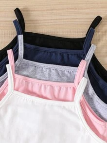SHEIN 可愛女嬰吊帶內衣套裝，Bralette風格，細肩帶設計，周歲白色、嬰兒粉、粉色、嬰兒藍、黑色，冬季款 - 彩色 - 查看 8