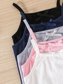 SHEIN 可愛女嬰吊帶內衣套裝，Bralette風格，細肩帶設計，周歲白色、嬰兒粉、粉色、嬰兒藍、黑色，冬季款 - 彩色 - 查看 6