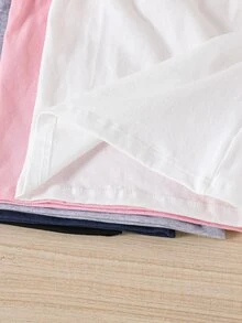 SHEIN 可愛女嬰吊帶內衣套裝，Bralette風格，細肩帶設計，周歲白色、嬰兒粉、粉色、嬰兒藍、黑色，冬季款 - 彩色 - 查看 7