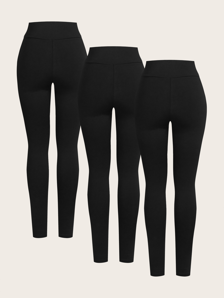 SHEIN Kids 3PCS Tween Girls Leggings - Black - View 5