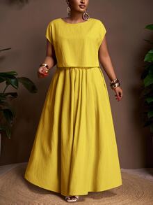 Zivah 秋冬新品/女士秋季服装/万圣节/秋季/冬季女士服装/大码秋季服装/复活节/西部风/海滩风/波西米亚风/波西米亚风女装/女士节日服装/锐舞派对/复活节女装/老钱风女装/乡村音乐会服装/外出服装/仙女风/节日服装/机场 - 黃色 - 查看 7