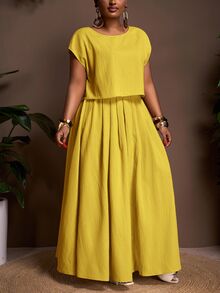 Zivah 秋冬新品/女士秋季服装/万圣节/秋季/冬季女士服装/大码秋季服装/复活节/西部风/海滩风/波西米亚风/波西米亚风女装/女士节日服装/锐舞派对/复活节女装/老钱风女装/乡村音乐会服装/外出服装/仙女风/节日服装/机场 - 黃色 - 查看 6
