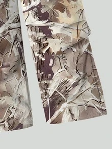 SHEIN ChillGRL 2pcs Set: Camouflage Pants And Bow Print Long Sleeve Top, Girls Streetwear Pocketed Multicolor Polyester Outfit, Suitable For Autumn/Winter - Multicolor - View 9