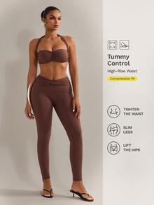 Nuvra 2026 New Brown Ruched Comfortable 4-Way Stretch Yoga Pilates Sports Set For Women - Multicolor - View 7
