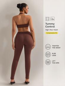 Nuvra 2026 New Brown Ruched Comfortable 4-Way Stretch Yoga Pilates Sports Set For Women - Multicolor - View 8