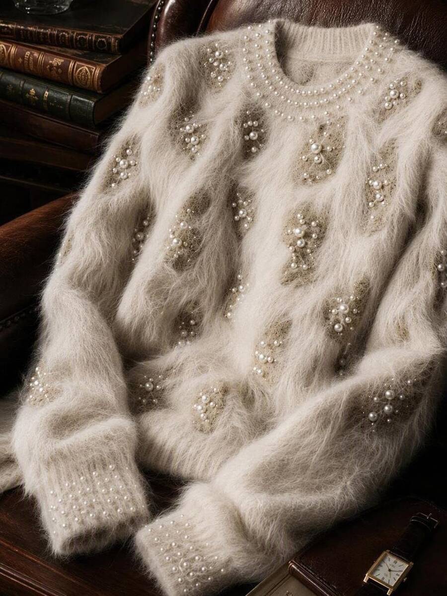 AKNOTIC Men's Leopard Print Jacquard Loose Pullover Sweater Vintage Crewneck Sweater,Cable Knit Sweater,Oversized Sweater Halloween Winter Party Autumn