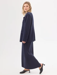 KÆRIA Hus Longline Single-Breasted Blazer - Lyocell Drape - Navy - Tailored, Workwear, Day, Office, Casual, Chill, Set, Outwear, Meeting - Black - View 3