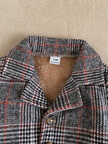 Souflis Souflis Baby Boys Casual Minimalist Classic Plaid Fleece Lined Long Overcoat Autumn Winter - Multicolor - View 8