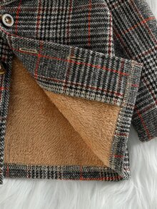 Souflis Souflis Baby Boys Casual Minimalist Classic Plaid Fleece Lined Long Overcoat Autumn Winter - Multicolor - View 13