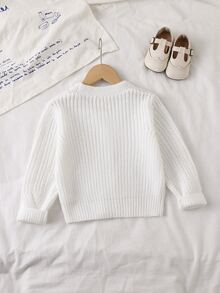 SHEIN Young Girl Solid Color Casual Versatile Daily Wear Cardigan Autumn Winter - Apricot - View 8