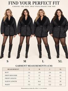 Pariaura Women, Autumn, Winter, Regular Length, Long Sleeve, Elegant, Quilted, - Black - View 9