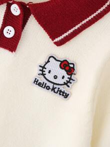 HELLO KITTY AND FRIENDS | SHEIN GraphicGems 女童針織毛衣洋裝，刺繡拼接配色，可愛甜美淑女風，休閒簡約日常百搭，舒適柔軟，適合日常出遊、戶外、上學、玩耍、野餐、旅行 - 彩色 - 查看 6