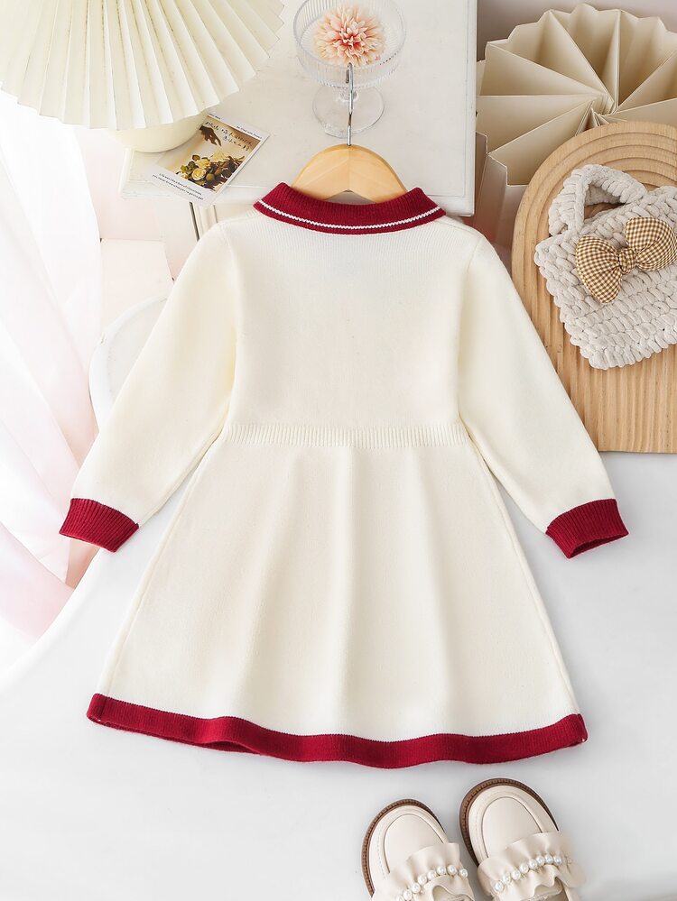 HELLO KITTY AND FRIENDS | SHEIN GraphicGems Gaun Sweater Anak Perempuan, Bordir Blok Warna, Imut Manis Kasual Minimalis Serbaguna untuk Sehari-hari, Nyaman dan Lembut, Cocok untuk Kegiatan Sehari-hari, Aktivitas Luar Ruangan, Sekolah, Bermain, Piknik, dan Bepergian - MultiWarna - View 2