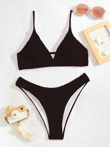 Oceva Solid Color Bikini Swimwear - Brown - View 6