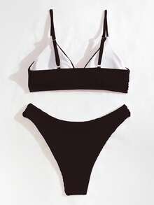 Oceva Solid Color Bikini Swimwear - Brown - View 3