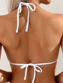 Oceva Bestselling Solid Color Sexy One-Piece Swimsuit For Beach, Spring/Summer - White - View 5