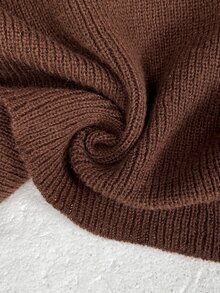 Elyressa Women's Autumn/Winter Solid Color Frog Button Design Long Sleeve Elegant Knit Cardigan - Brown - View 6