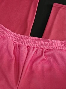 SuriyaCove Women's Letter Print Elastic Waist Gradient Loose Wide Leg Sweatpants - Multicolor - View 4