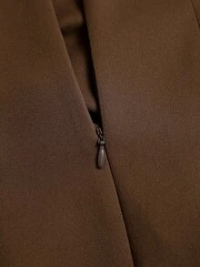 Sweetra New Autumn/Winter Premium Slimming Elegant Commuter Blazer & Tube Dress 2 Pieces Set - Brown - View 9