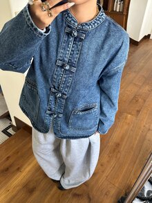 Muchica Plus Size Women's Casual Versatile Daily Wear Long Sleeve Denim Jacket - Baby Blue - View 4