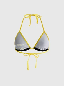 Batman X ROMWE Halter Neck Triangle Cup Bra Lingerie 3pcs - Multicolor - View 10