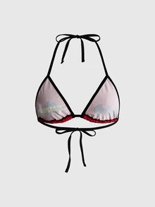 Batman X ROMWE Halter Neck Triangle Cup Bra Lingerie 3pcs - Multicolor - View 6