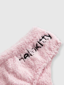 HELLO KITTY AND FRIENDS | ROMWE Set Lingerie Flanel Manis Lucu dan Seru dengan Bordir Telinga 3D, Bralet & Celana Dalam Segitiga - Berwarna merah muda - View 4