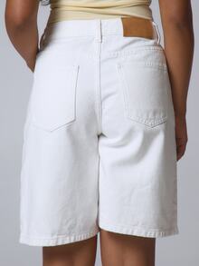 Musera Petite Relaxed Fit Denim Jorts Basics Autumn Fall Streetwear Going Out Everyday Casual Spring Summer White - White - View 5