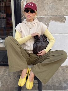 Struktiv Jaket Sweatshirt Berkerudung Musim Dingin Wanita Warna Aprikot - Aprikot - View 3