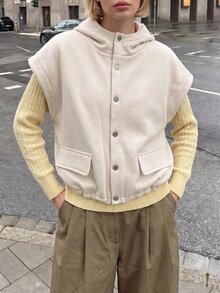 Struktiv Jaket Sweatshirt Berkerudung Musim Dingin Wanita Warna Aprikot - Aprikot - View 8