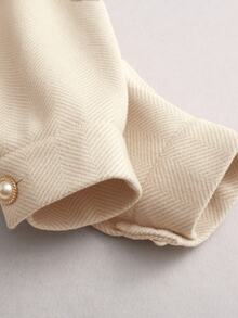 Holdful Holdful 26 Autumn/Winter New Herringbone Jacquard Fashion Versatile Women's Jacket - Apricot - View 4