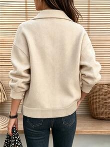 Holdful Holdful 26 Autumn/Winter New Herringbone Jacquard Fashion Versatile Women's Jacket - Apricot - View 2