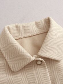 Holdful Holdful 26 Autumn/Winter New Herringbone Jacquard Fashion Versatile Women's Jacket - Apricot - View 6
