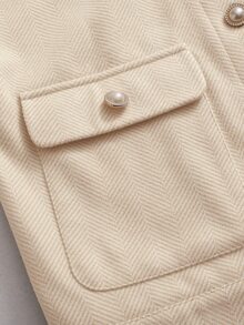 Holdful Holdful 26 Autumn/Winter New Herringbone Jacquard Fashion Versatile Women's Jacket - Apricot - View 8