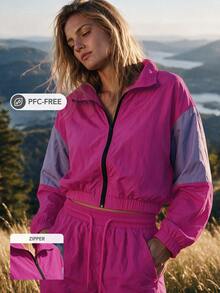 Zolique Women's Colorblock Sun Protection Jacket, Loose And Comfortable, Suitable For Fitness, Sports, Daily Outings, Street Photography And More - Multicolor - View 9